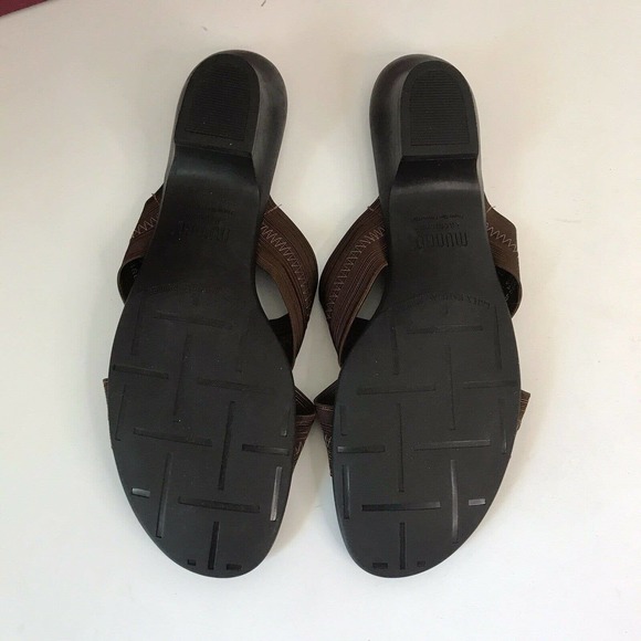munro jamie copper fabric slip on heeled sandals size 8.5 N Worn Once (8) - Picture 4 of 6